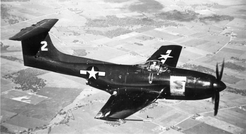 Curtiss XF15C-1 with modified T tail. The first XF15C had a tail similar to the FR Fireball. (US Navy)